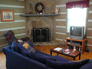 Creekside cabin with fireplace